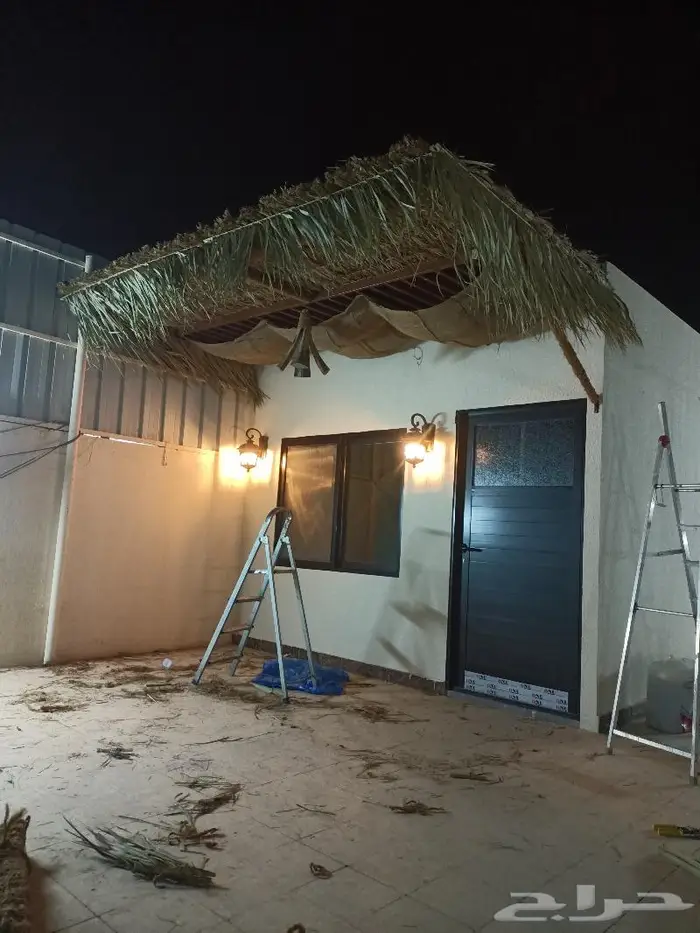 مظلات وسواتر وكراسى سعف النخيل 16