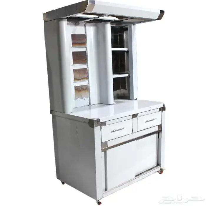 معدات مطعم شاورما مكائن الشاورما فحم مكينة ستانلس استيل 7