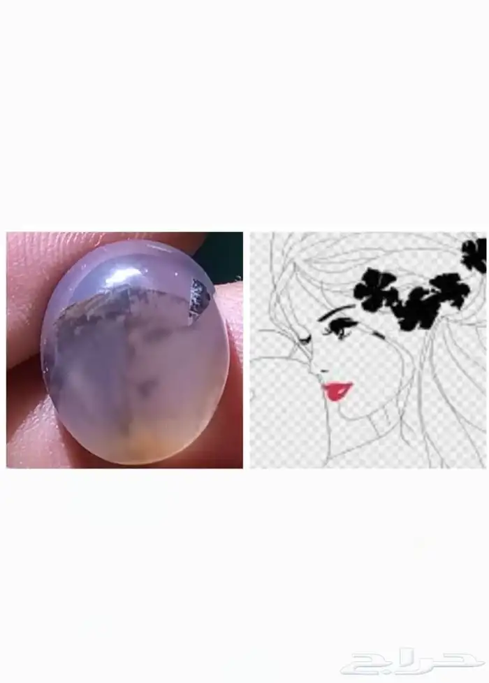 عقيق مصور وجه بنت جميله واضح 0