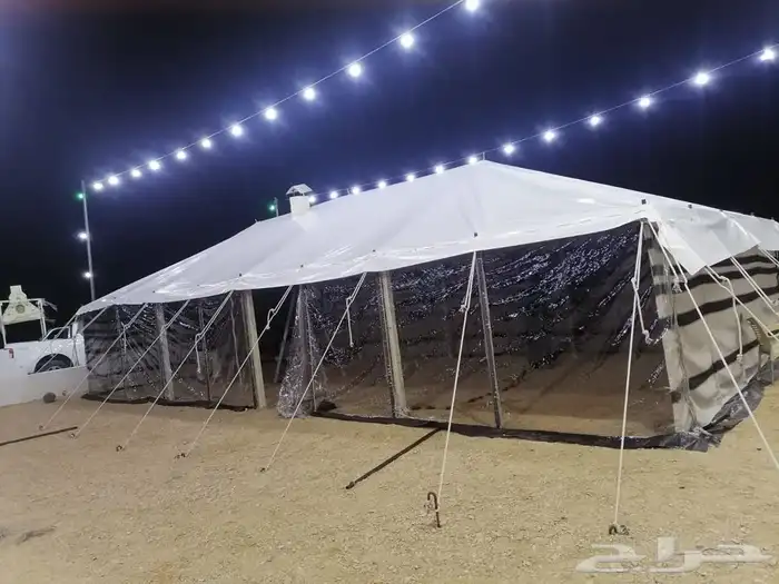 سلام عليكم يوجد لدينة بيوت شعر كل مقاسات وخيام كل مقاسات وف 1