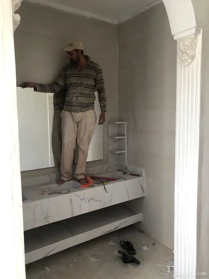 مغاسل رخام طبيعي وصناعة ومطبخ وطولات الانجاز 3ايام 30