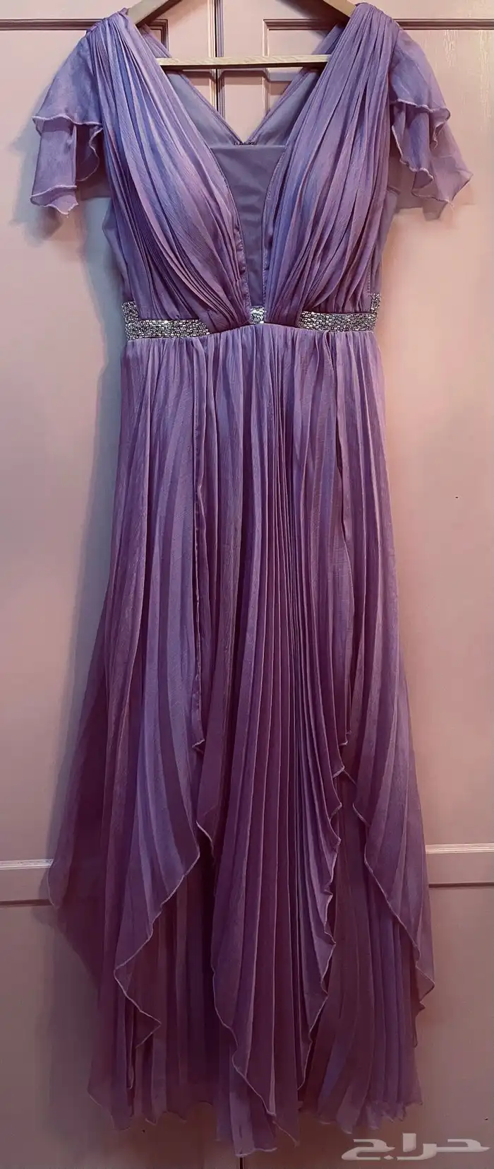 فستان سهرة بنفسجي فاتح مائل للوردي كَس ر أنيق من أحدث الم 4