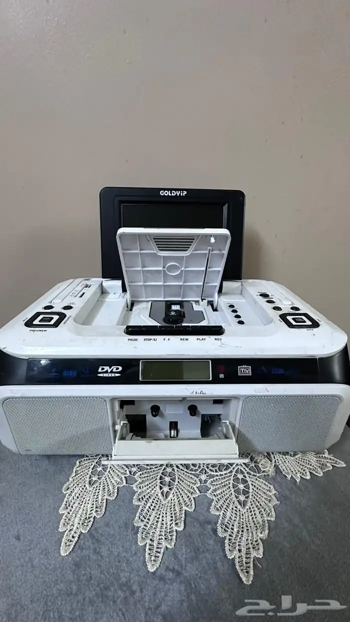 مشغل اقراص دي في دي مع مسجل مع الشاشة 12