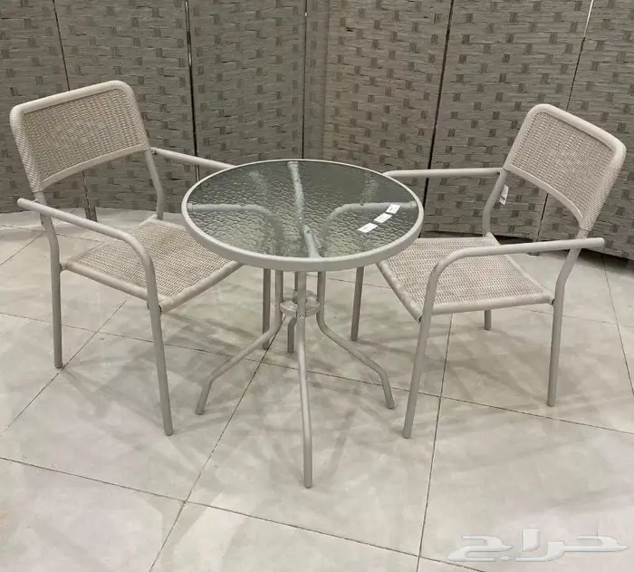 كرسيين وطاولة خارجي 0