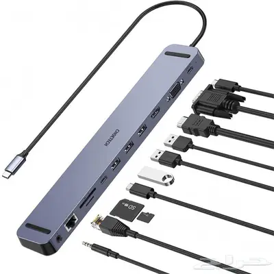 وصلة USB-C متعددة 9 منافذ HDMI USB شحن شبكة ماك ولابتوب 0
