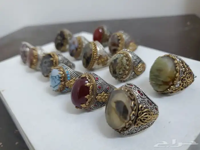 خواتم عقيق أصلي فضة تركية اصلي عيار 925 بيع مستعجل 8