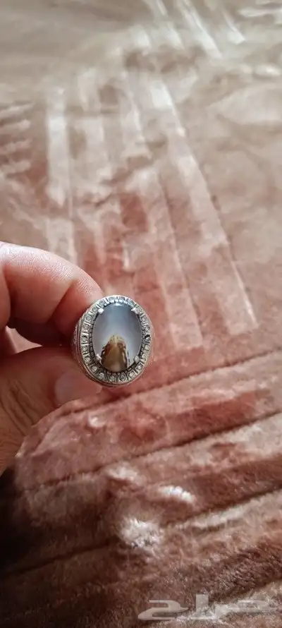 حاتم زمرد مرصع بفصوص والفص عقيق 3