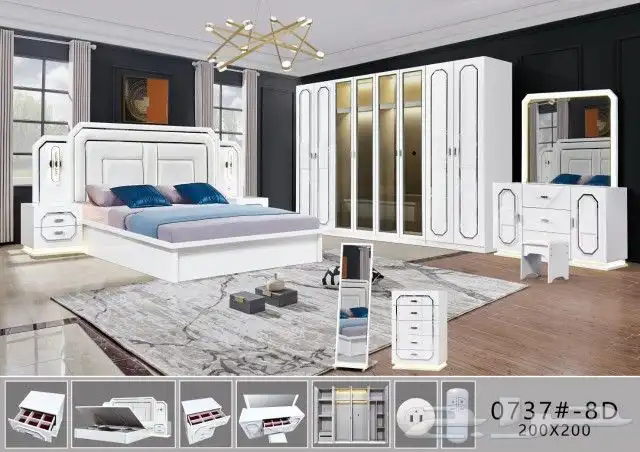 غرفة نوم صيني 9 قطعة جديد بالكرتون 5