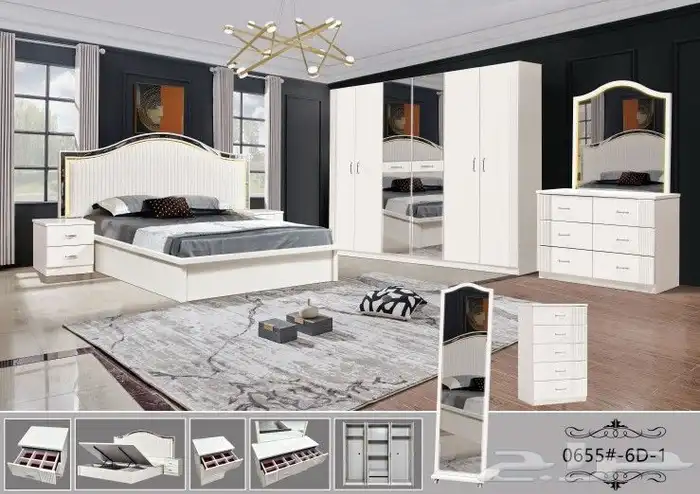 غرفة نوم صيني 9 قطعة جديد بالكرتون 2