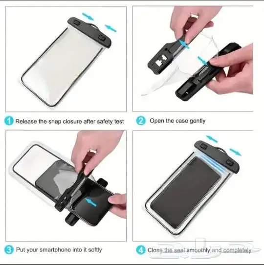 حقائب هاتف محمول شفافة مع حبل للعنق مقاومة للماء 4