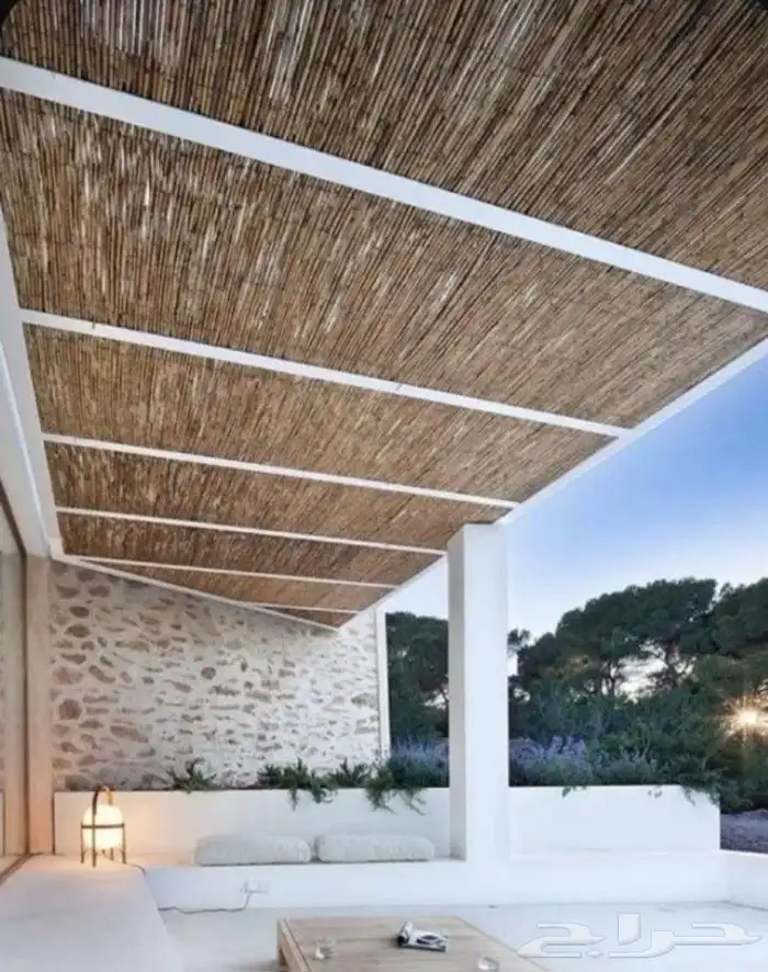 مظلات جلسات خيزران بأحدث التصاميم  مظلات الخيزران 1