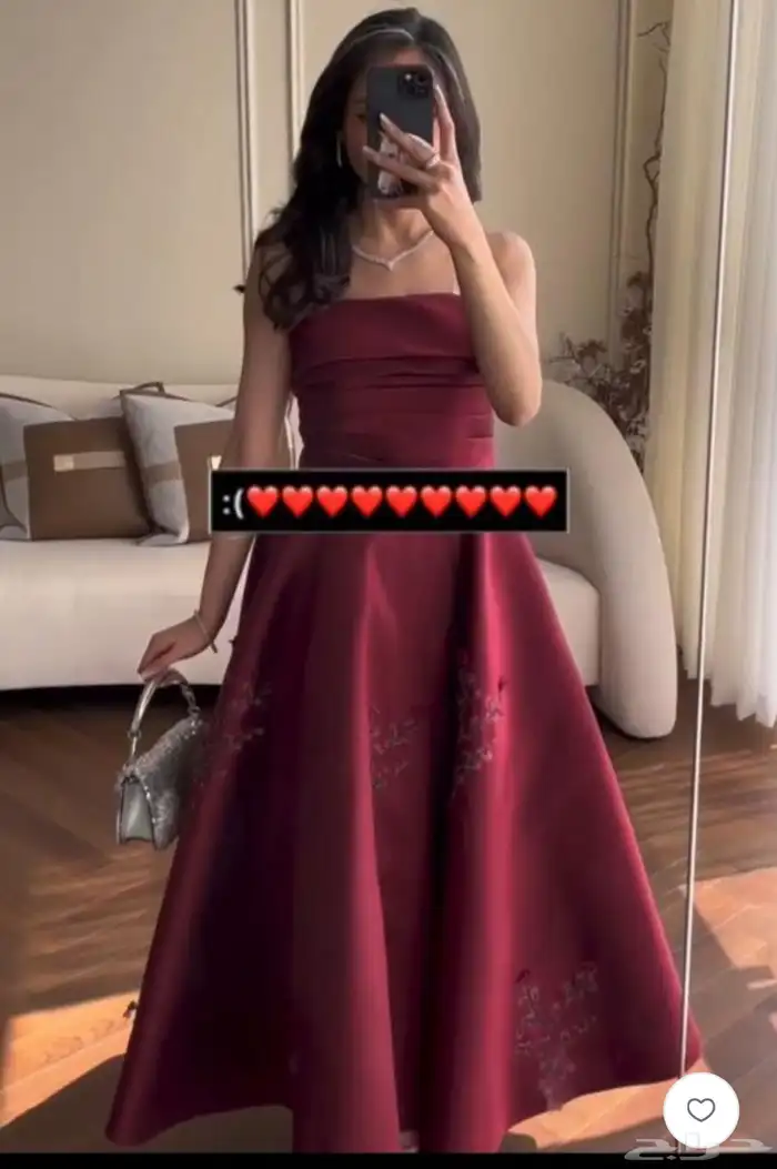 فستان عنابي فخم جدا 0