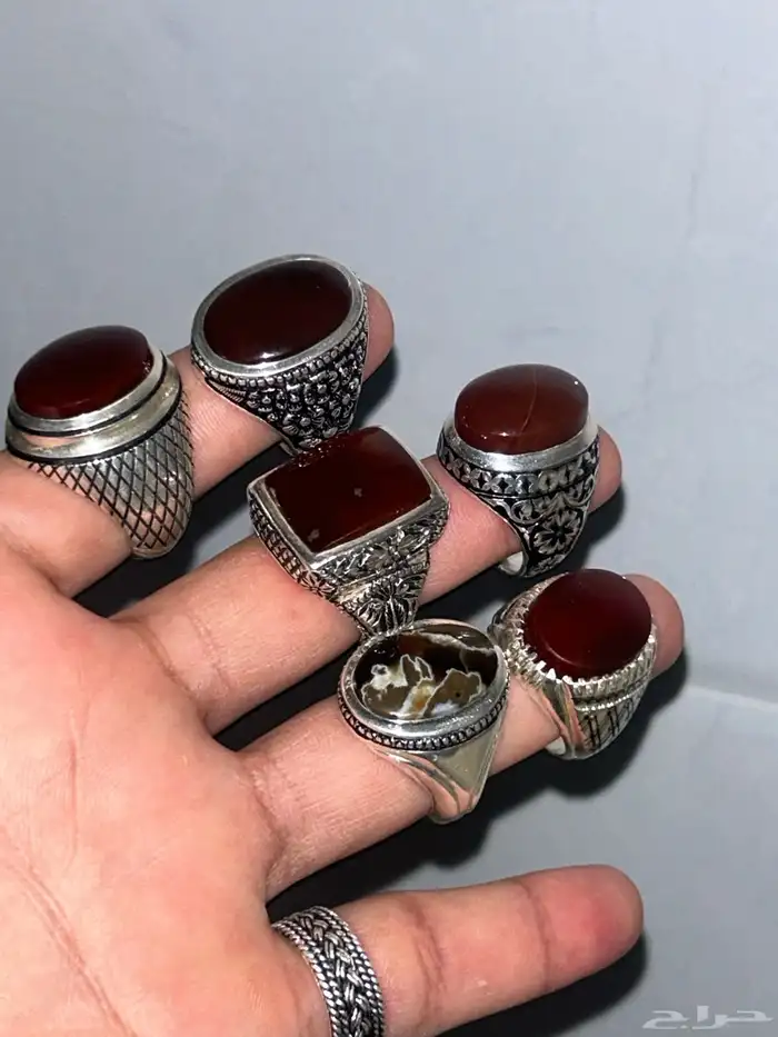 خواتم عقيق وفيروزات وسليمانيات للبيع جملة وتفريد 63
