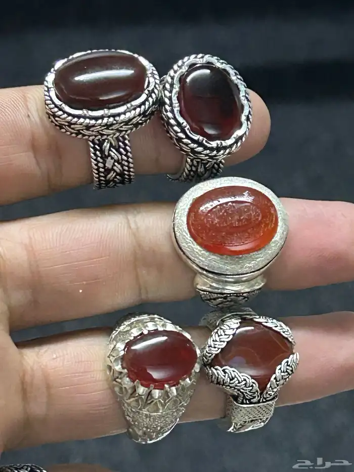 خواتم عقيق وفيروزات وسليمانيات للبيع جملة وتفريد 31
