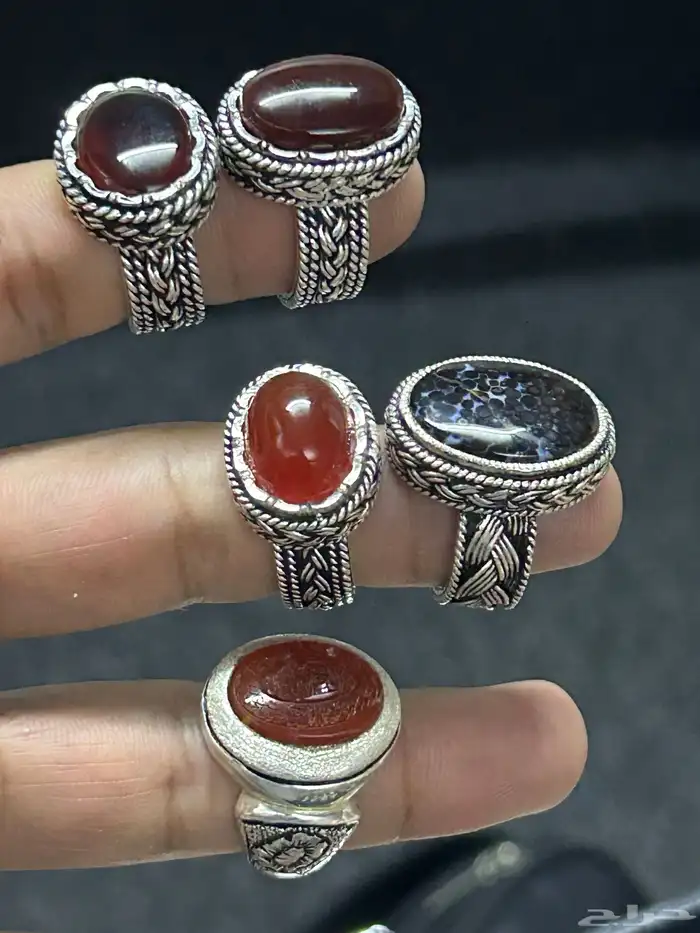 خواتم عقيق وفيروزات وسليمانيات للبيع جملة وتفريد 29