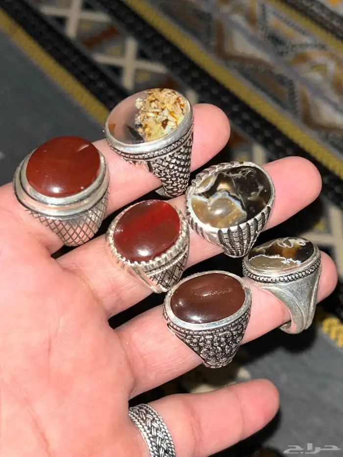 خواتم عقيق وفيروزات وسليمانيات للبيع جملة وتفريد 61