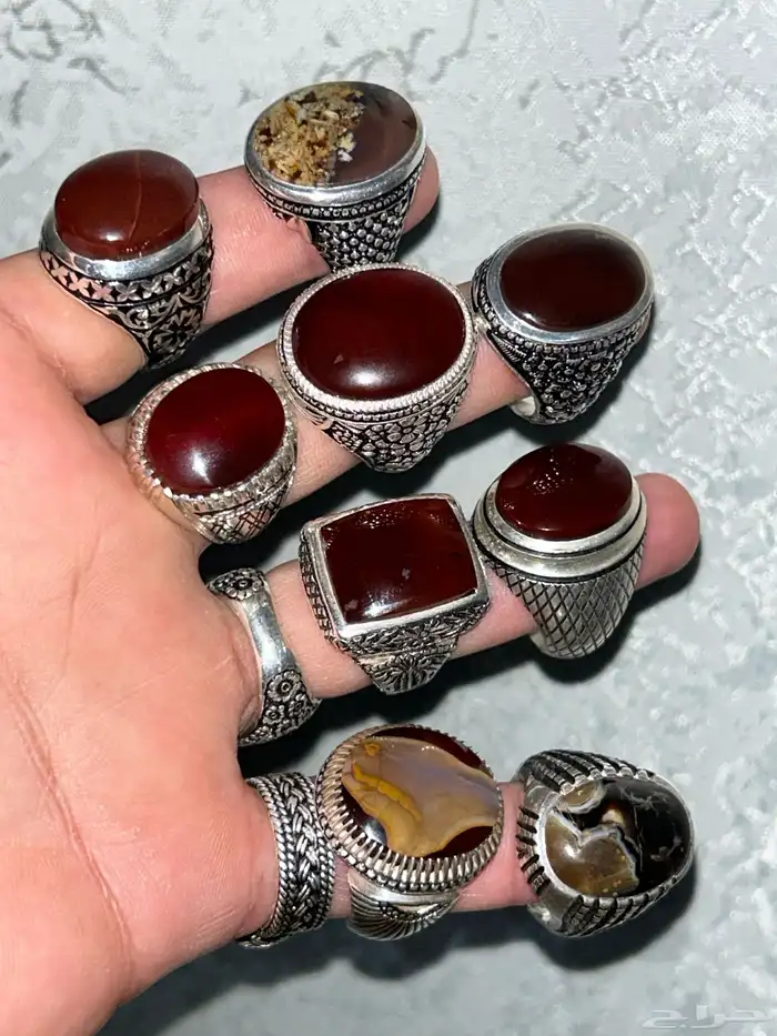 خواتم عقيق وفيروزات وسليمانيات للبيع جملة وتفريد 65