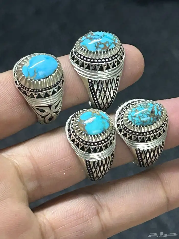 خواتم عقيق وفيروزات وسليمانيات للبيع جملة وتفريد 34