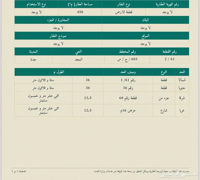 ارض للبيع شمال جده مخطط 605 طيبه بجانب حديقه 2