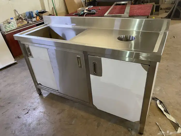 ثلاجة استيل طاولة استيل استاند استيل مدخنة عربية رف استيل 28