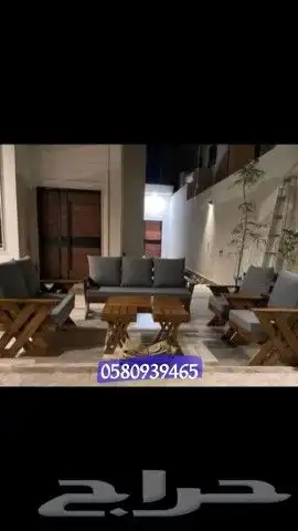 جلسات الخارجيه خشب سويدي طبيعي 2