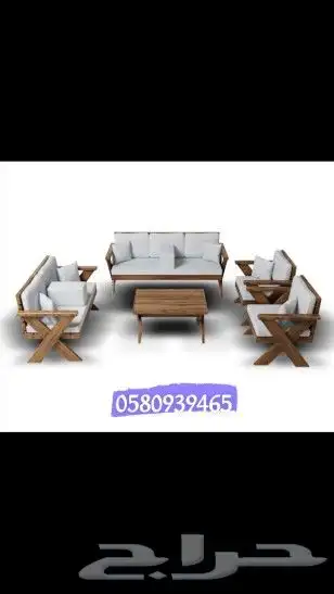 جلسات الخارجيه خشب سويدي طبيعي 4