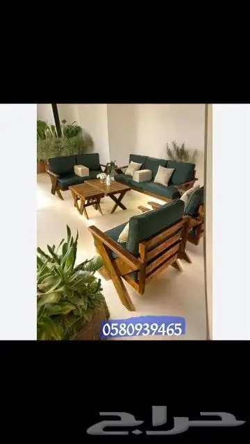 جلسات الخارجيه خشب سويدي طبيعي 8