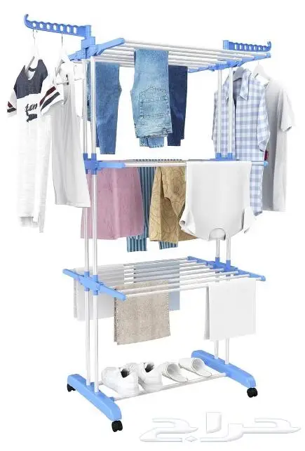 منشر غسيل متحرك ثلاث ادوار قابل للطي 1