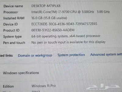 كمبيوتر مكتبي hp i7 جيل تاسع 7