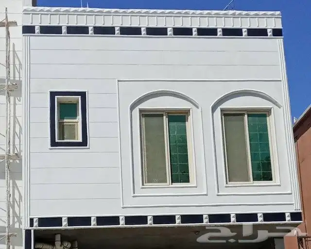 معلم ديكورات خارجيه الأسمنت الأبيض وبطحاء الرياض مع كسر الر 1
