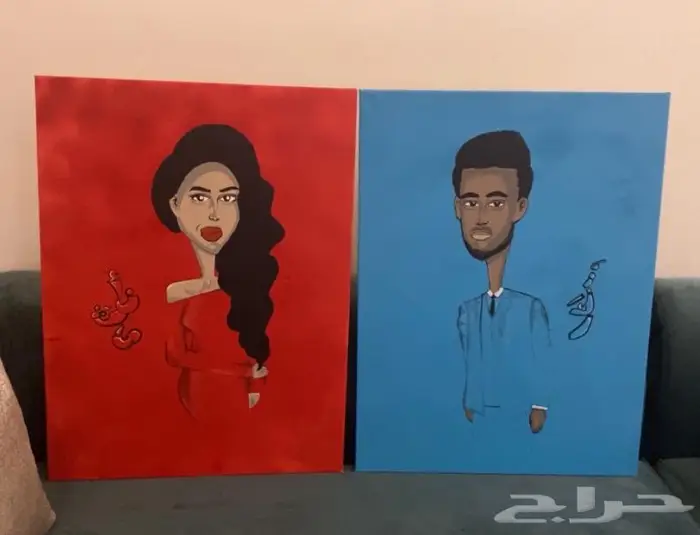 رسامة صور (شخصيات) لوحات احجام كبيرة 3