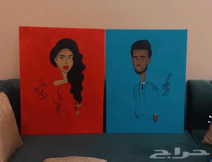 رسامة صور (شخصيات) لوحات احجام كبيرة 2