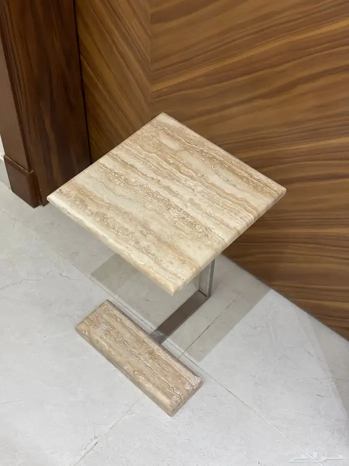 طاولة جانبية طاولة خدمة رخام ترافنتينو 0