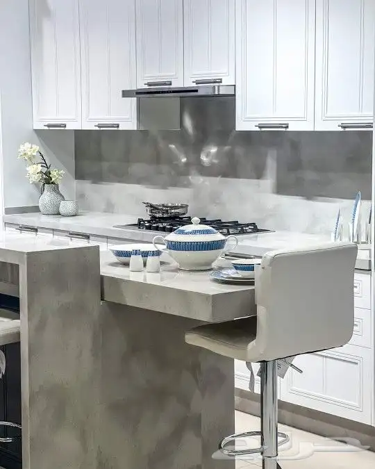 مطابخ خشب ألماني ومطابخ صاج والمنيوم ورخام صناعي وبورسلان 0