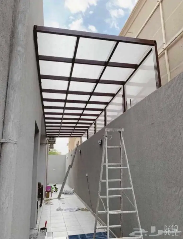 مظلات وسواتر سندويش بتل برجولات شكل خشبي مستودعات لكسان 8