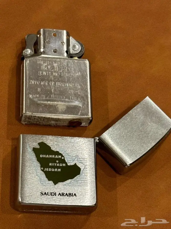 ولاعه ZIPPO الامريكيه اصليه عليها خريطه السعوديه 2