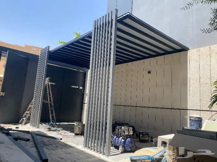 مظلات وسواتر سندويش بتل برجولات شكل خشبي مستودعات لكسان 7