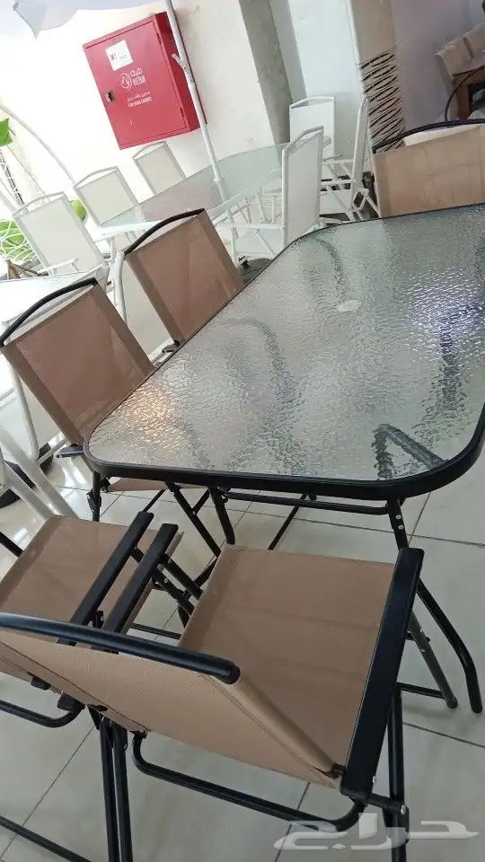 جلسه مضليه دائريه ومستطيله 6 كرسي و4 كرسي 2