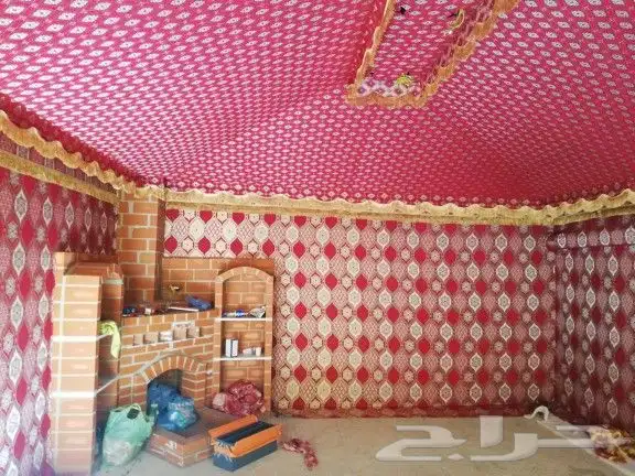 تلبيس قماش بيوت شعر مشبات 1