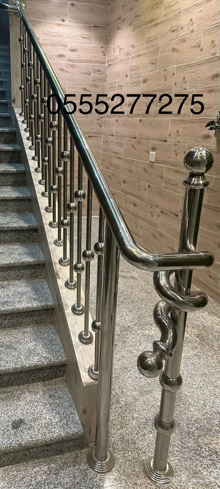 ورشة استنلس استيل دربزان درج حواجز شبابيك 63