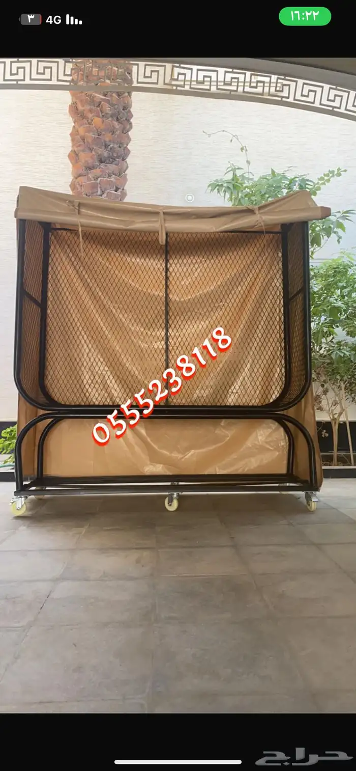 حامل حطب حديد ولحام قوي كفرات اصليه مزوده بفرامل 0