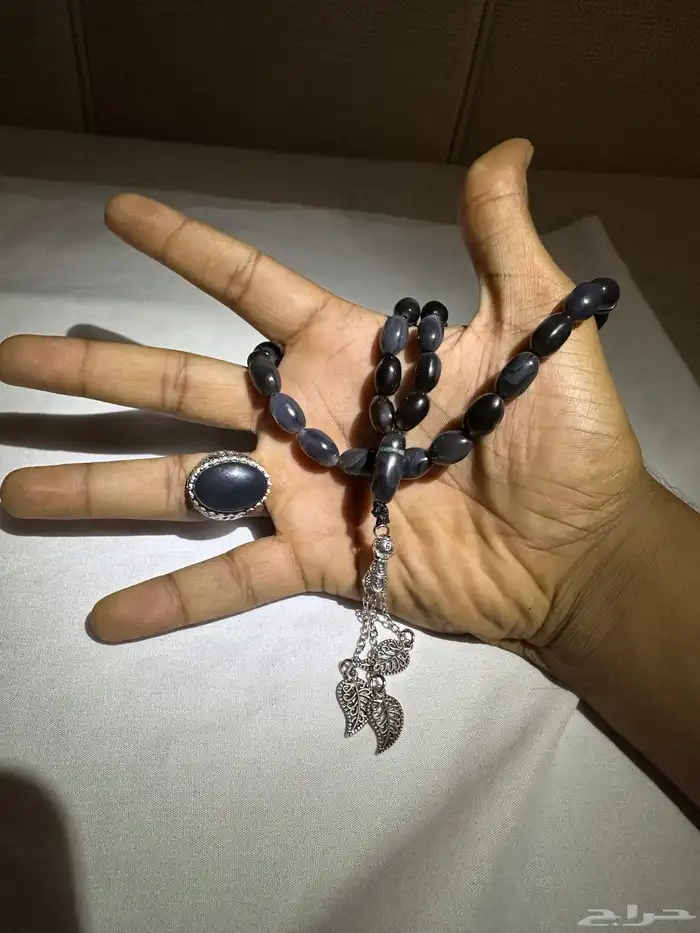 طقم رجالي سبحة و خاتم عقيق 1