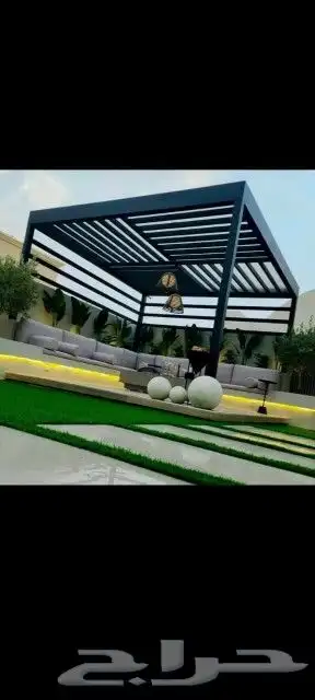 تصميم الاحواش جلسات جازان عشب صناعي مظلات 9