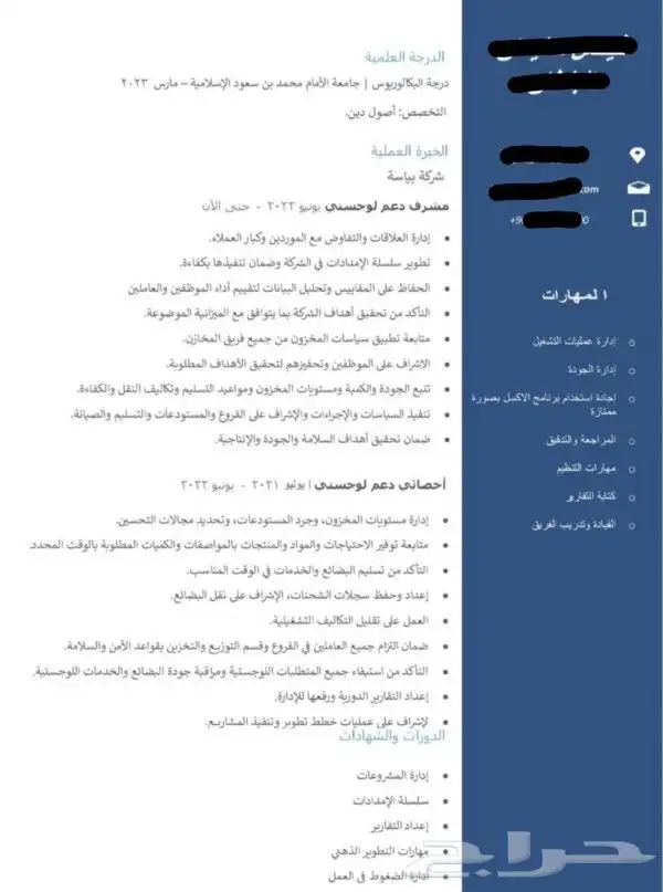 تصميم سيرة ذاتية على حسب الطلب عربي أو انجليزي 2