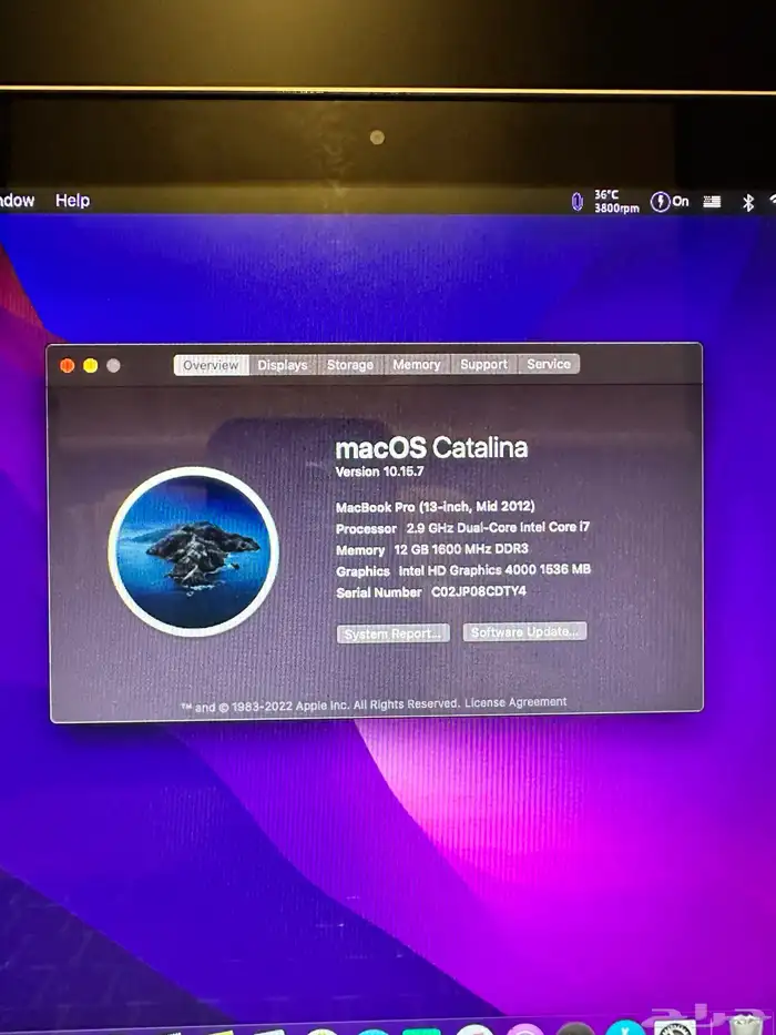 ماك بوك برو i7 2012 مجدد 4