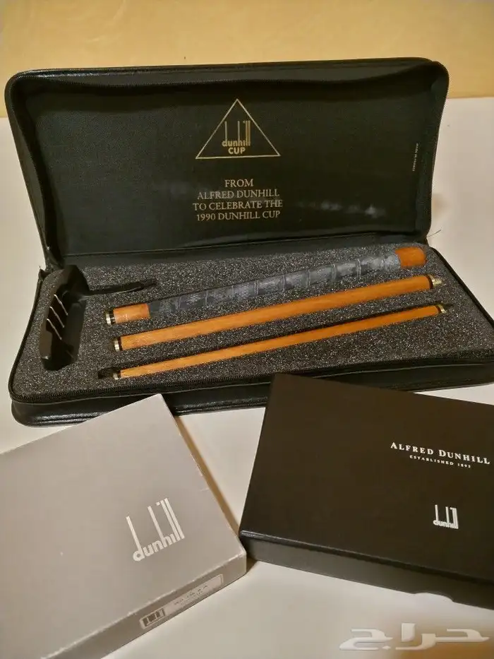 تصفية قطعتين دنهل محفظة جلد نعام ومضرب قولف دنهل اصلي فنتج 5