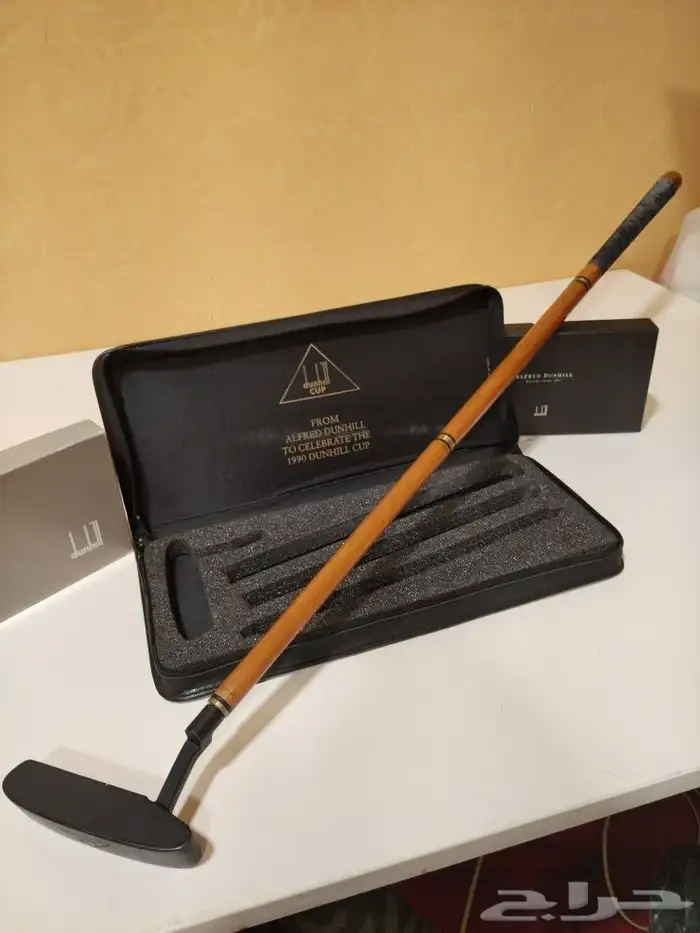تصفية قطعتين دنهل محفظة جلد نعام ومضرب قولف دنهل اصلي فنتج 2
