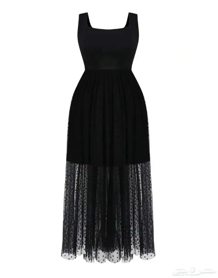 فستان اسود ناعم مقاس كبير 0