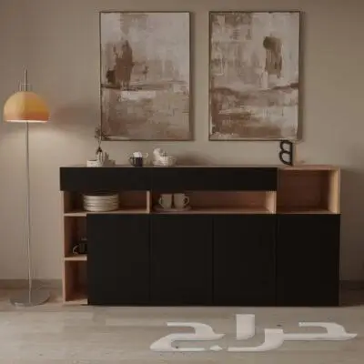 كونسول بوفية او مدخل لون بني مع اسود 2