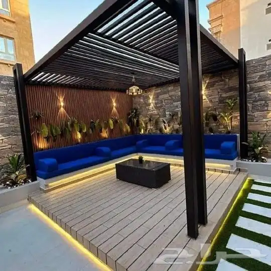 تنسيق حدائق جلسات الخارجيه مظلات شلالات ثيل طبيعي 5